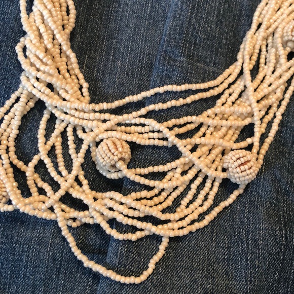 Beaded ivory multi strand necklace - Picture 2 of 4